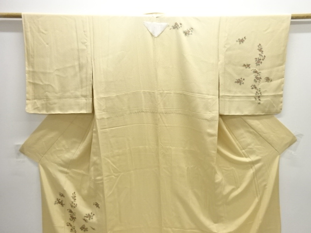  未使用品　草花模様一つ紋単衣訪問着